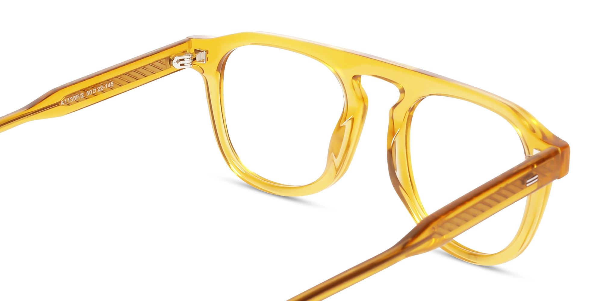 Honey Brown Pilot Square Eyeglasses 5