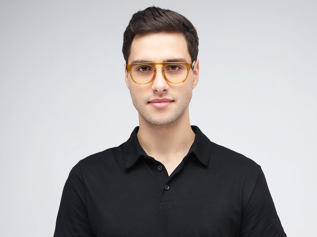 Honey Brown Pilot Square Eyeglasses 41