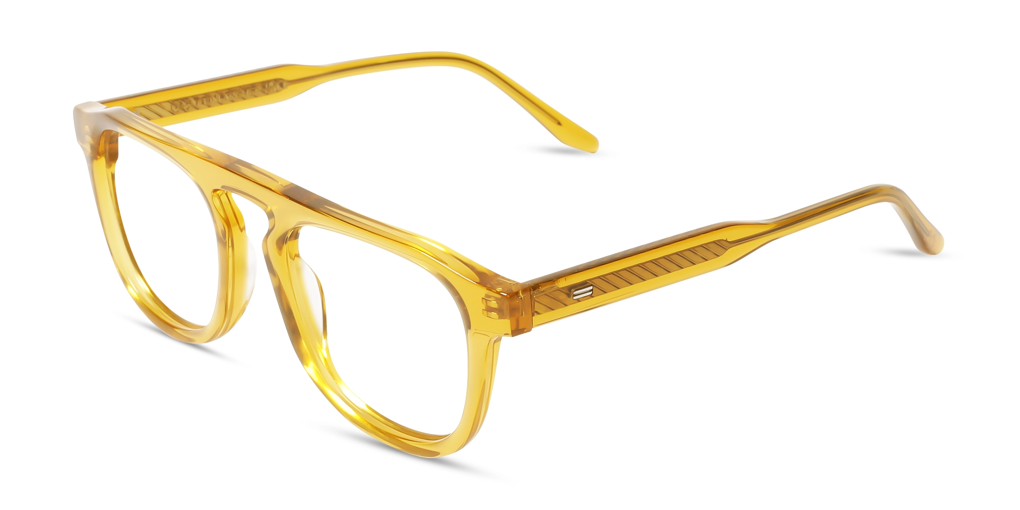 Honey Brown Pilot Square Eyeglasses 3