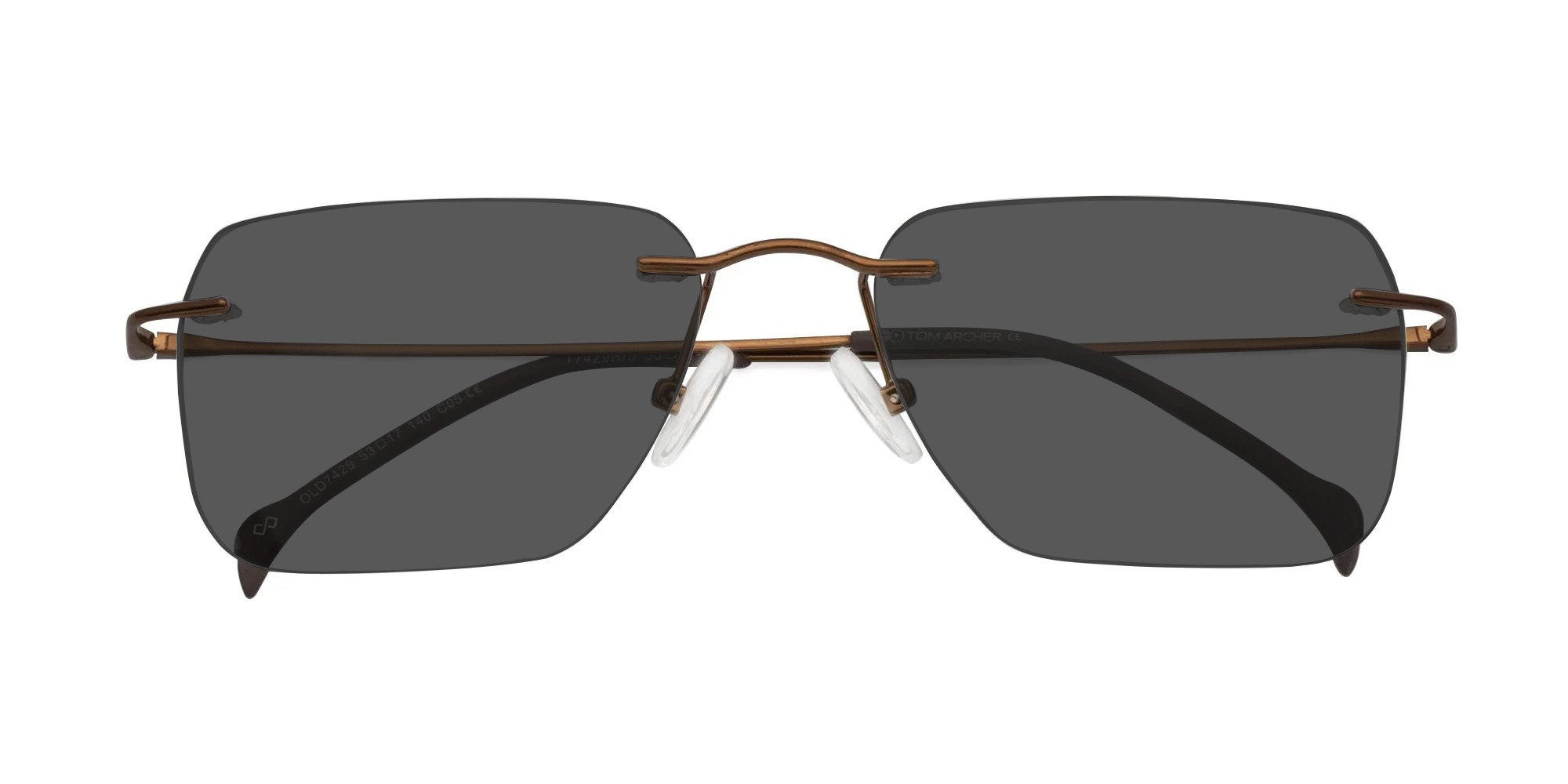 Rimless Sunglasses Brown-4