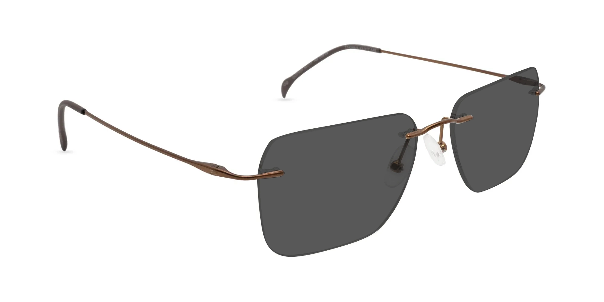 Rimless Sunglasses Brown-2