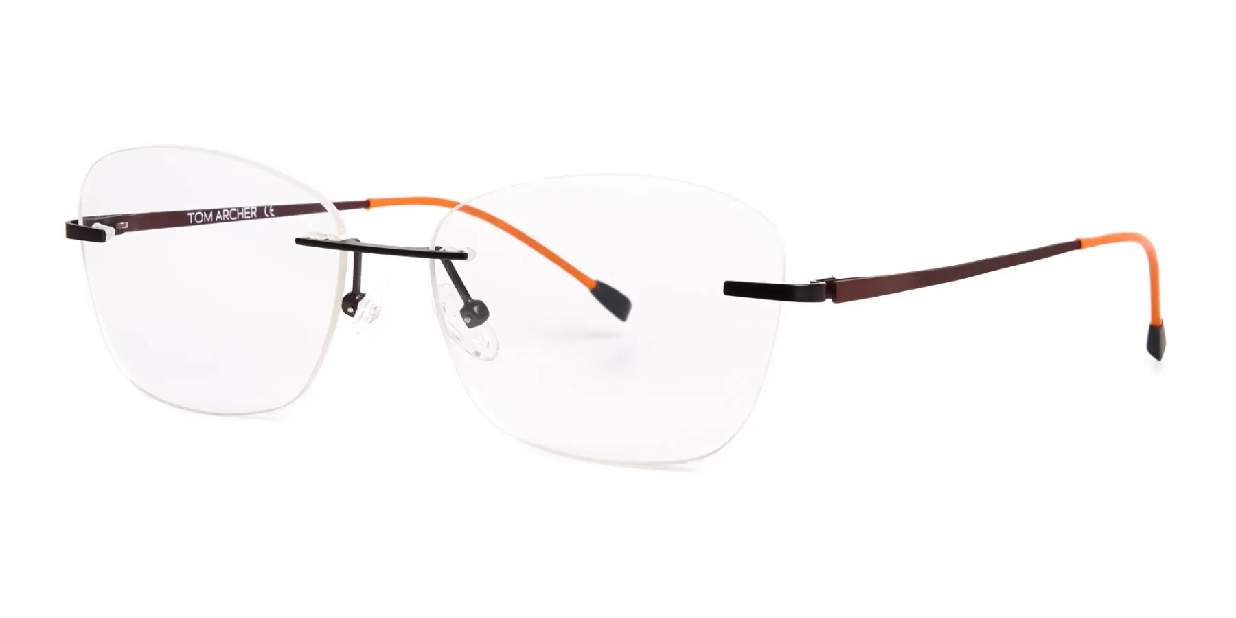 brown cateye rimless square glasses frames-2 brown cateye rimless square glasses frames-2