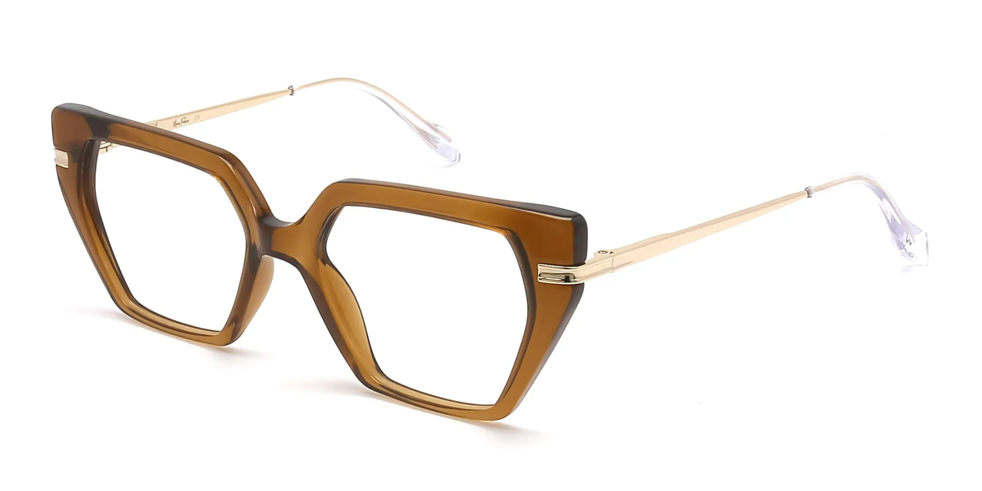 brown thick frame cat eye glasses-2