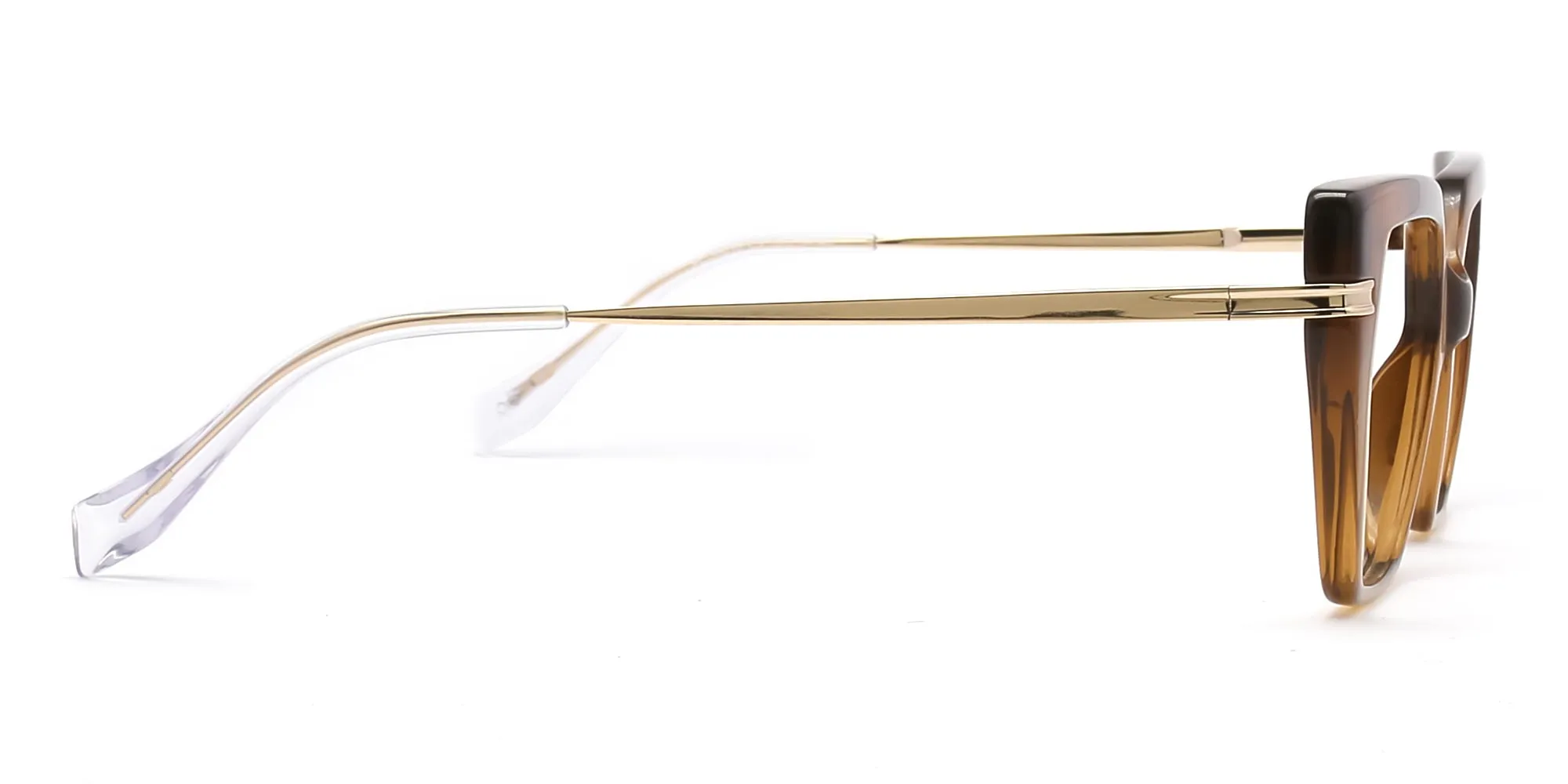 brown thick frame cat eye glasses-2