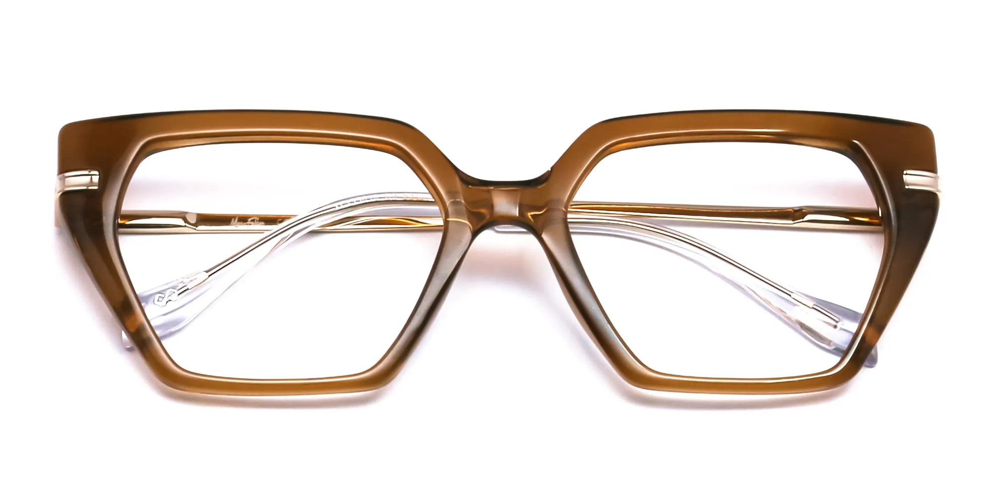 brown thick frame cat eye glasses-2