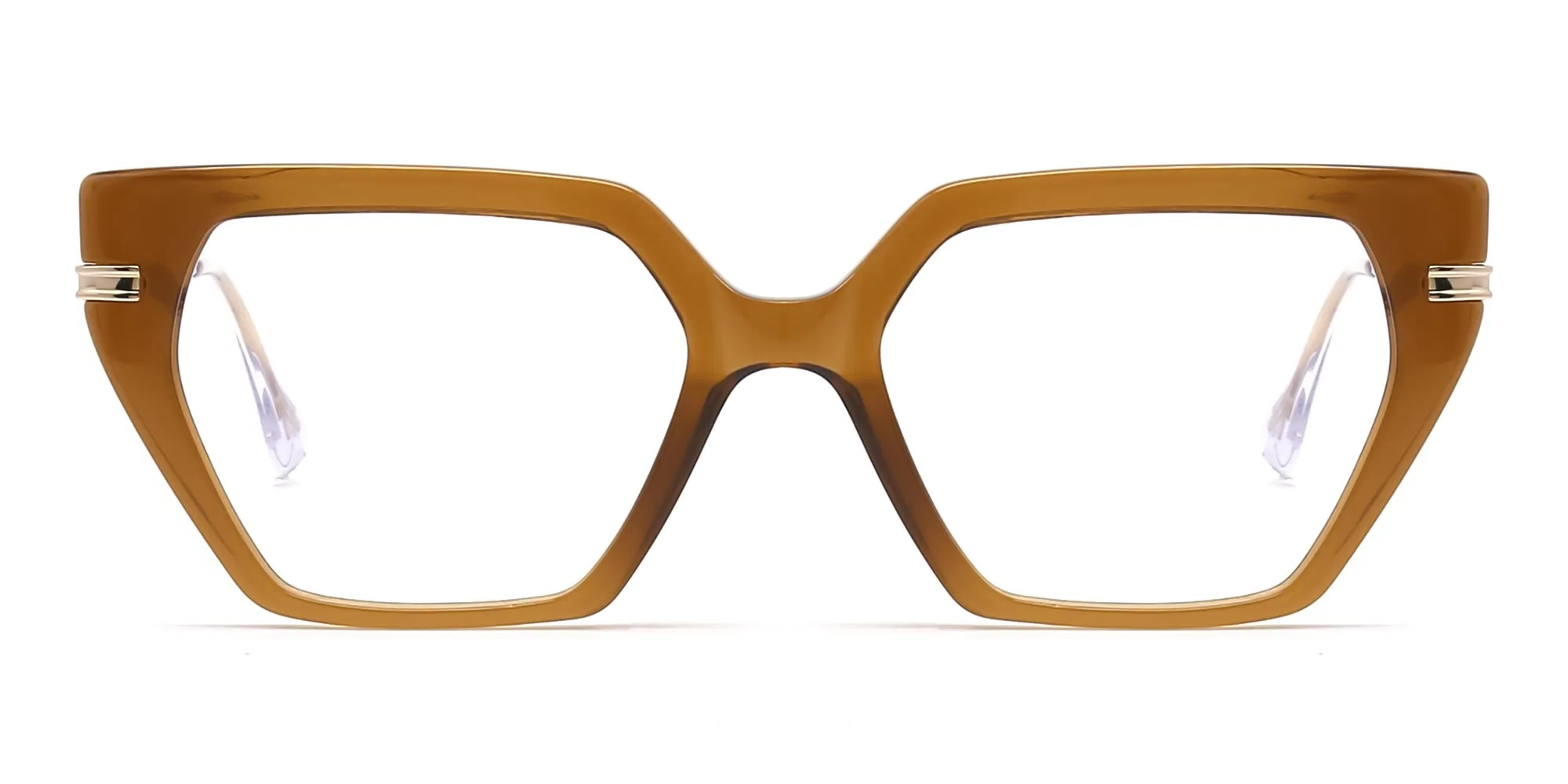 brown thick frame cat eye glasses-2