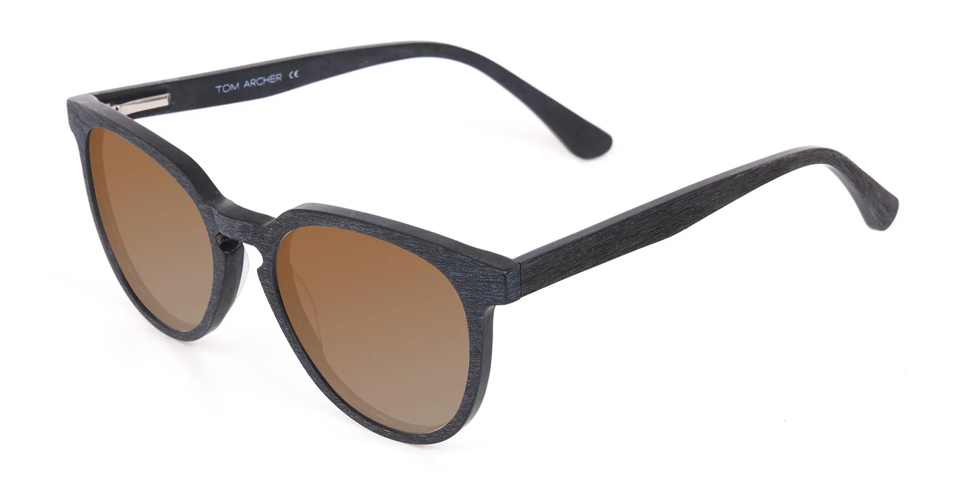 Black Wood Sunglasses with Dark Brown Tint  - 2