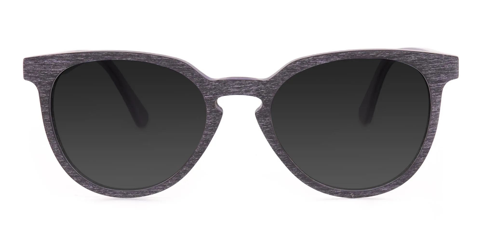 Dark Purple Wooden Frame Sunglasses - 2
