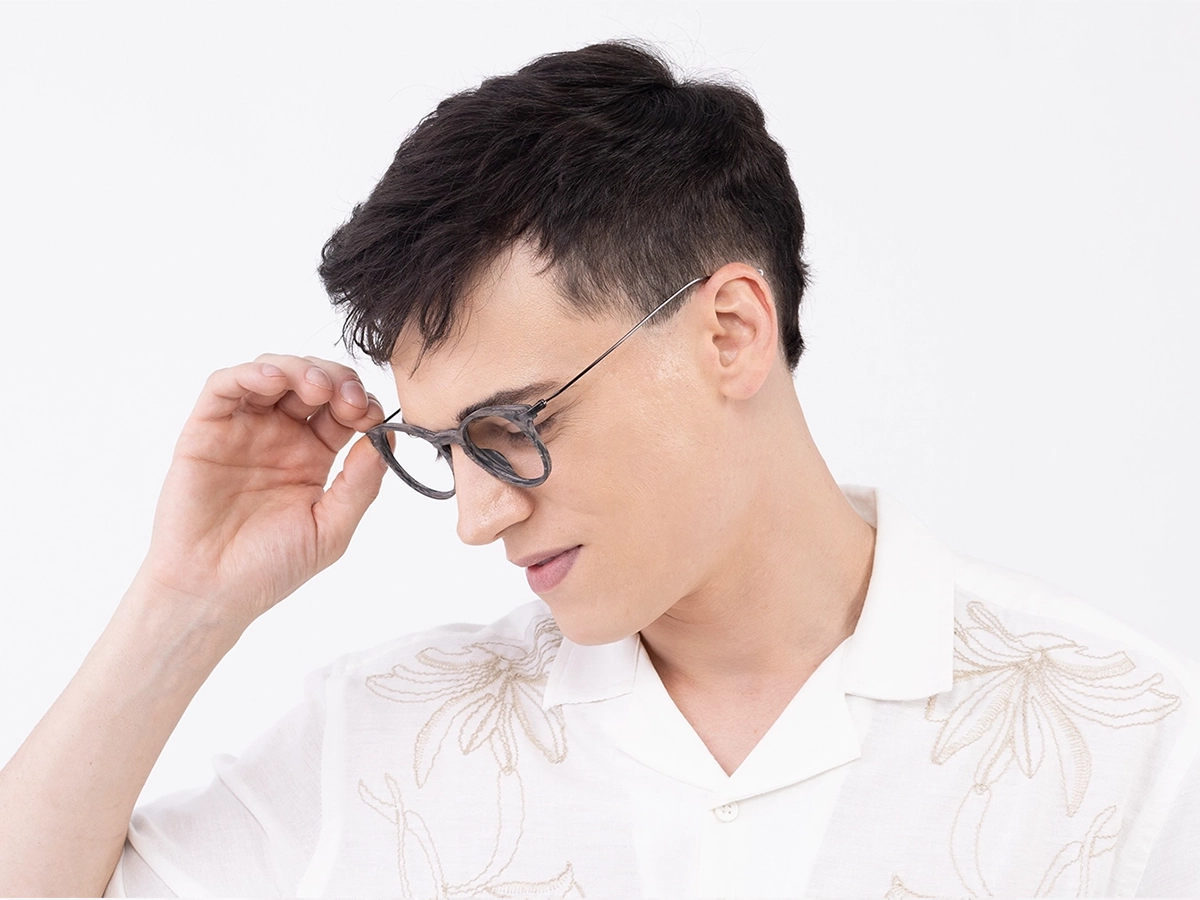 Oval Wood Frame Prescription Glasses 43