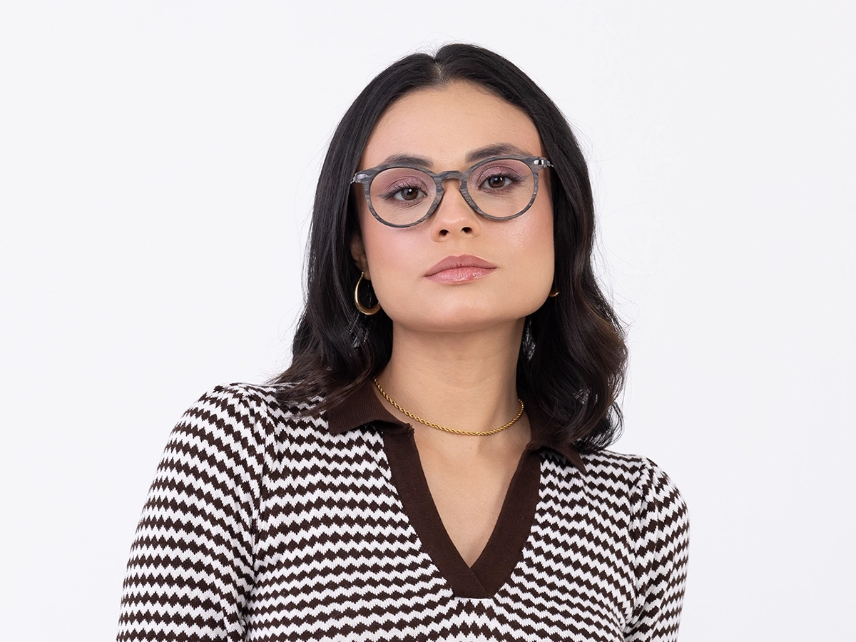 Oval Wood Frame Prescription Glasses 51