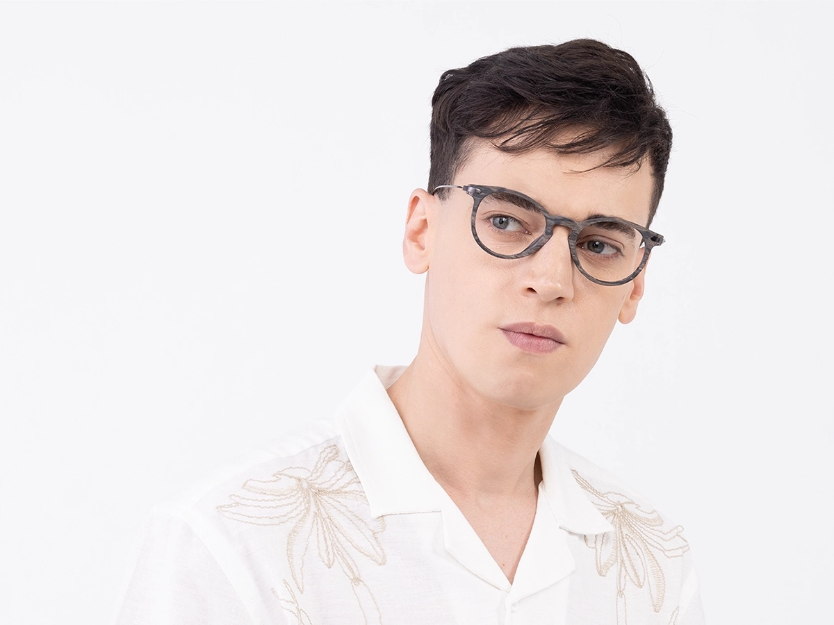 Oval Wood Frame Prescription Glasses 42