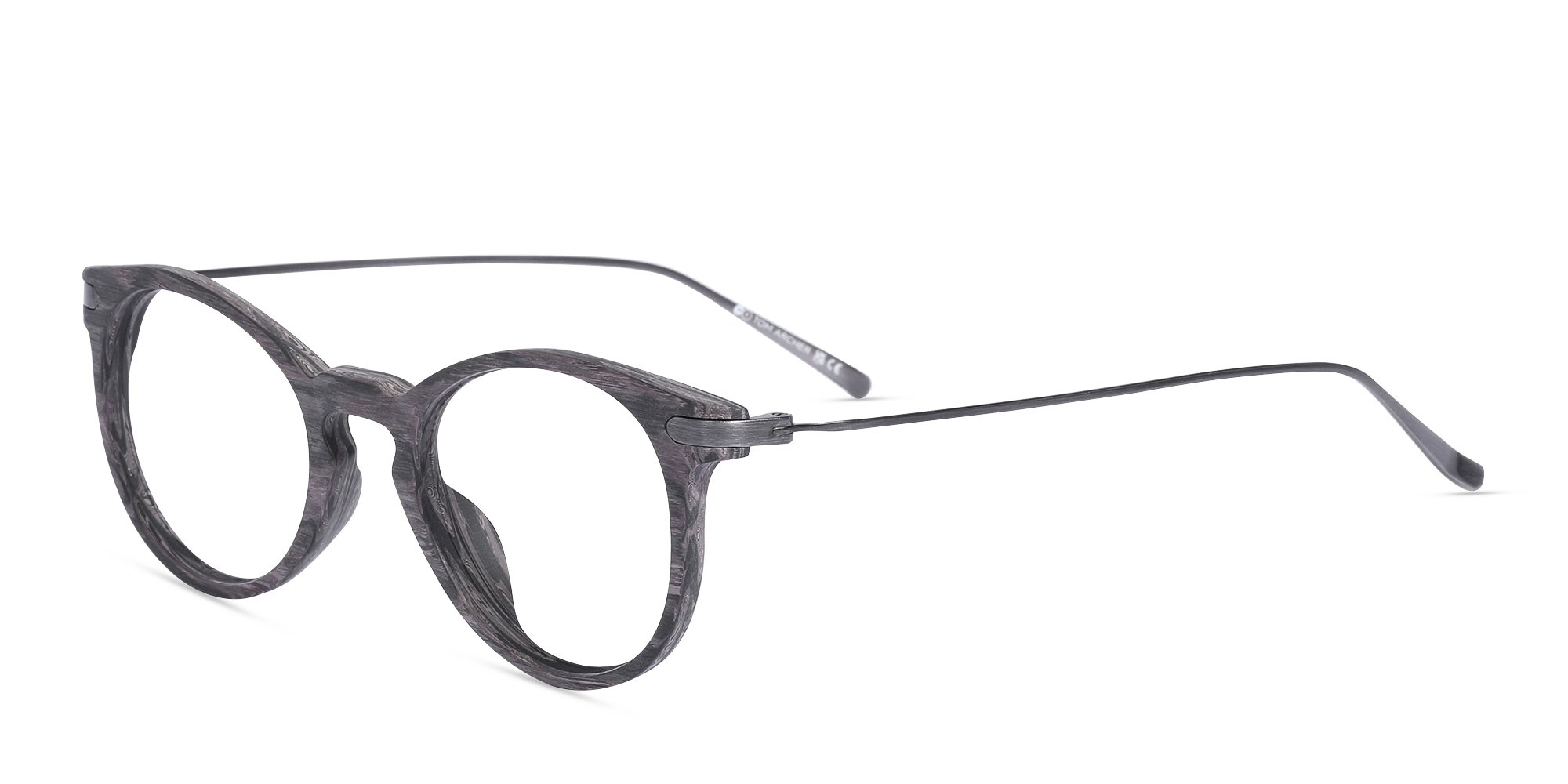 Oval Wood Frame Prescription Glasses 3