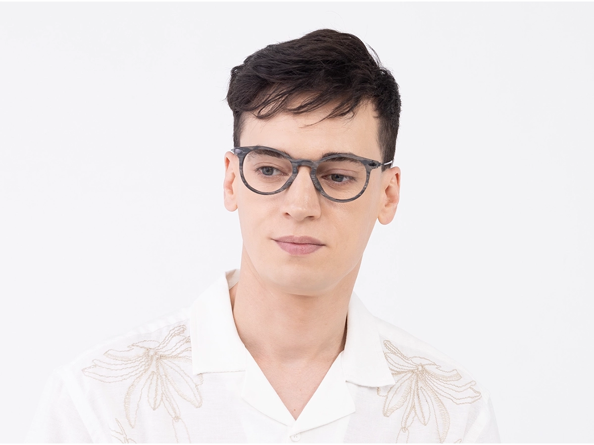Oval Wood Frame Prescription Glasses 41