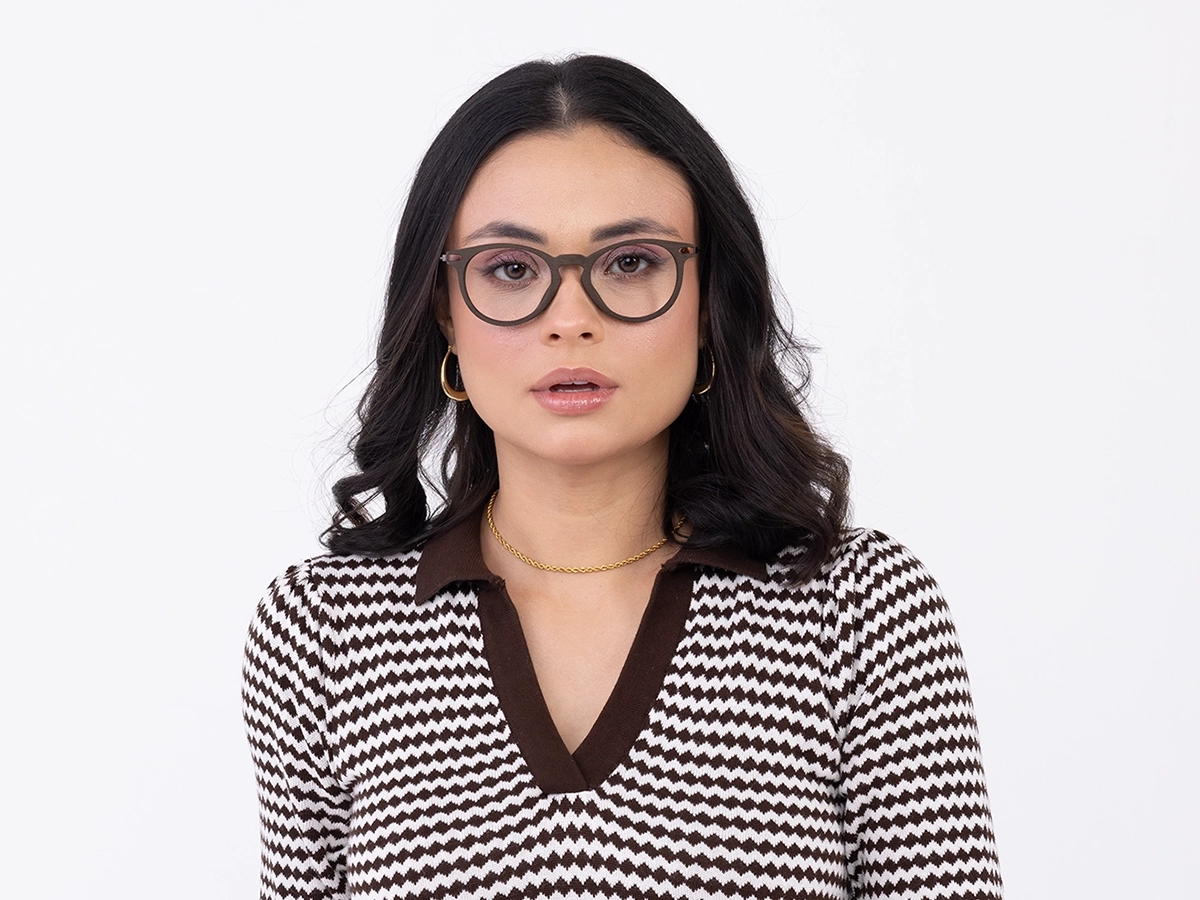 Copper Brown Oval Wooden Glasses51