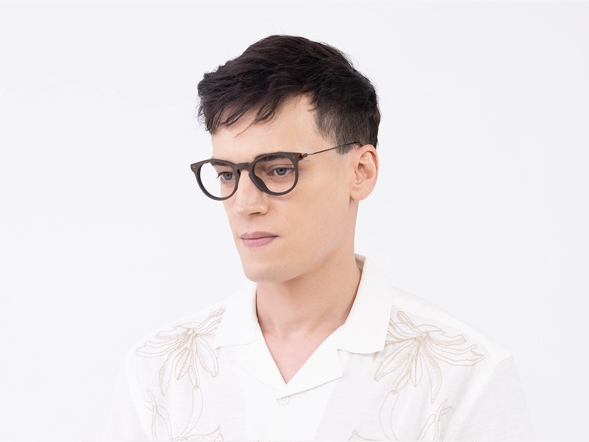 Copper Brown Oval Wooden Glasses43