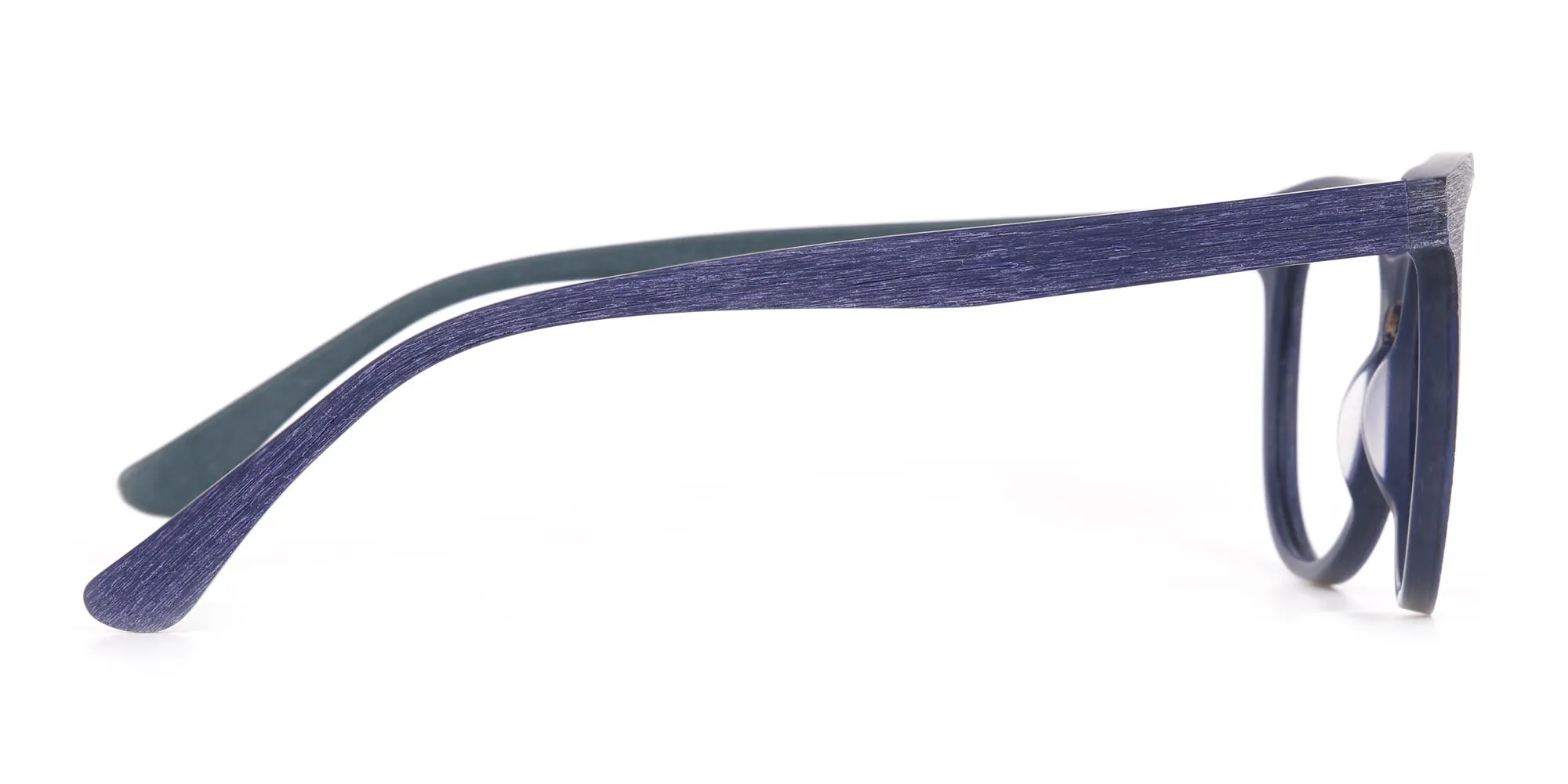 Dusty Green and Blue Round Wood Glasses Unisex-2