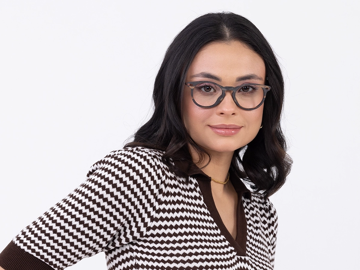 Wooden Grey Tortoise Glasses. 52