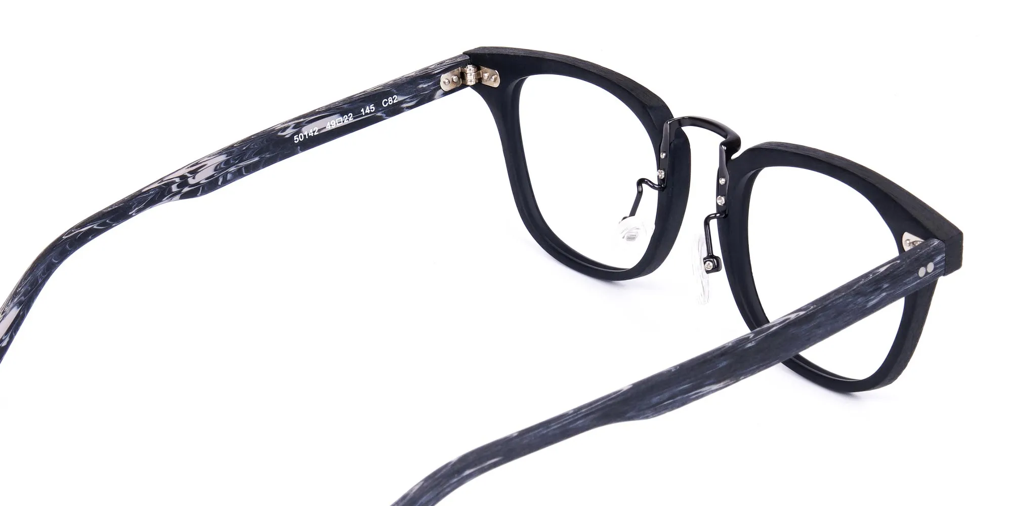 Black Square Full Rim Wooden Glasses-2