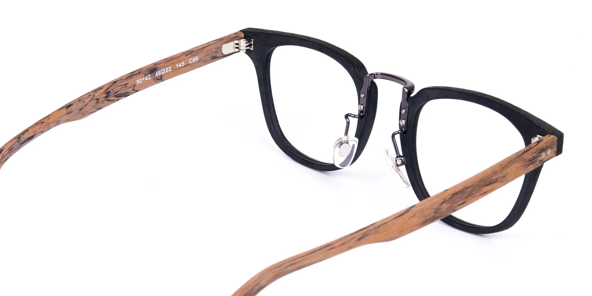 Brown and Black Full Rim Wooden Glasses-2