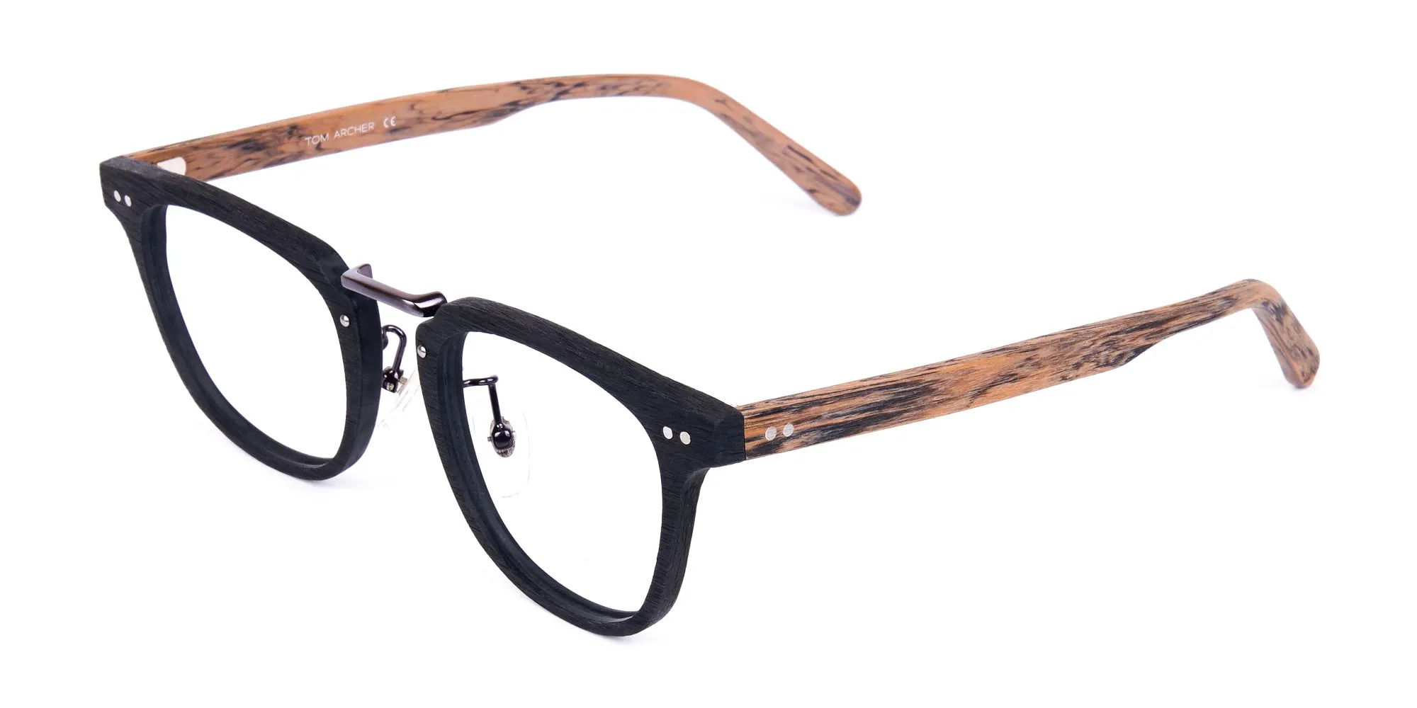 Brown and Black Full Rim Wooden Glasses-2 Brown and Black Full Rim Wooden Glasses-2
