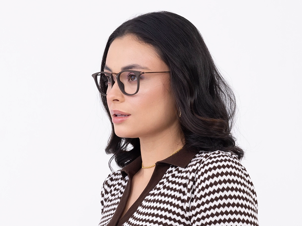 Copper Brown Wood Eyewear frames 53
