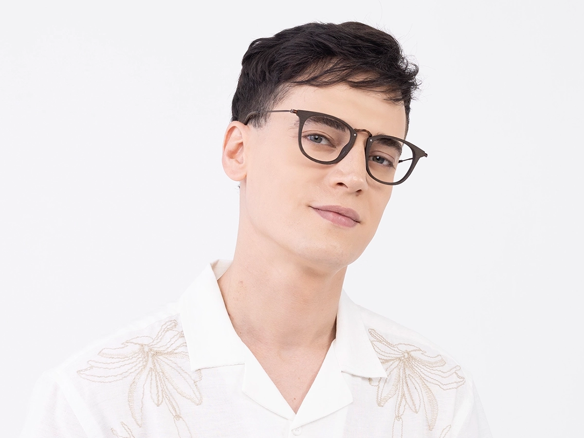 Copper Brown Wood Eyewear frames 42