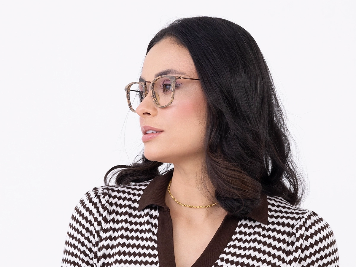 Square wooden spectacle frames 53