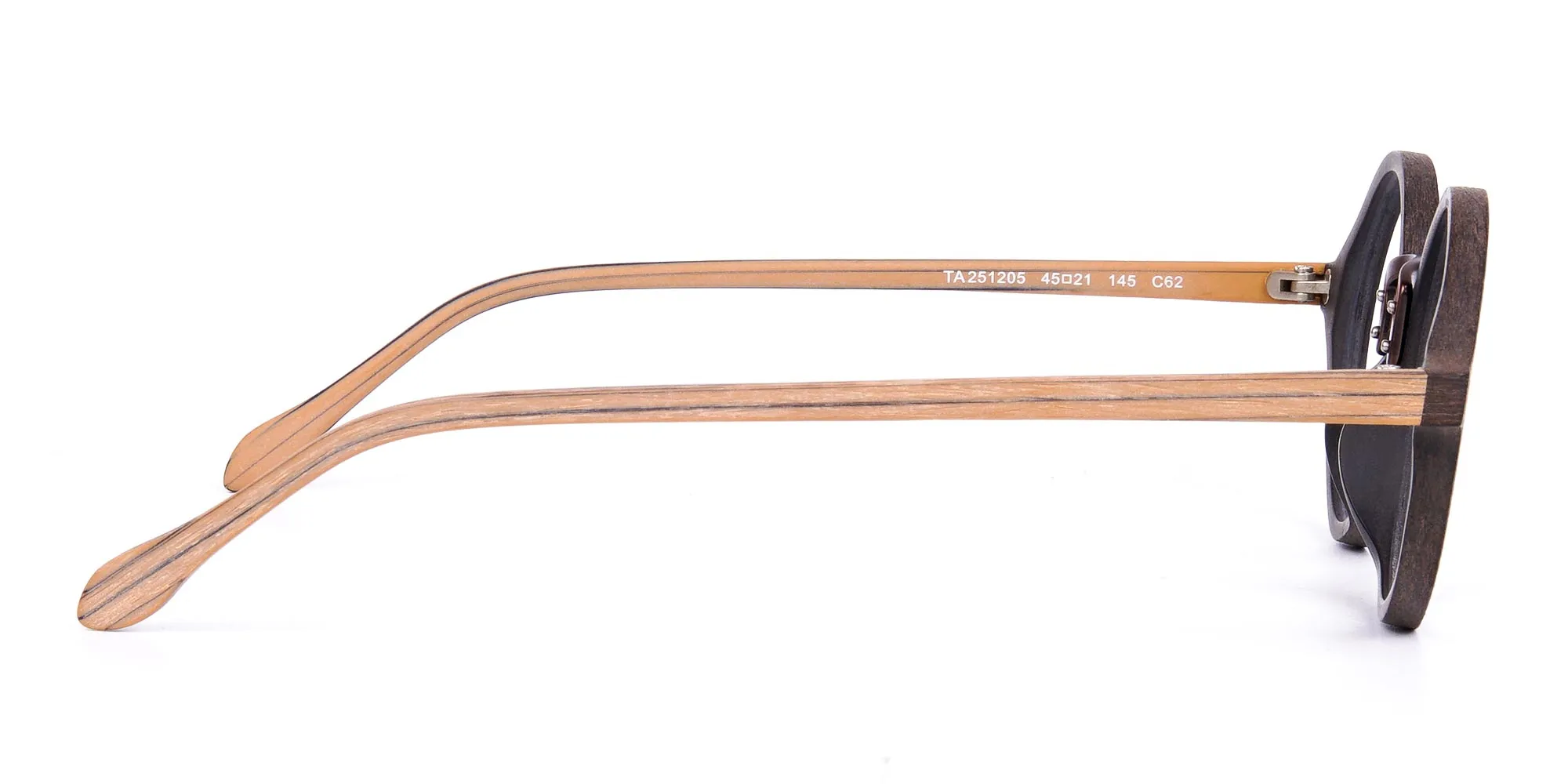 Brown Round Full Rim Wooden Glasses-2