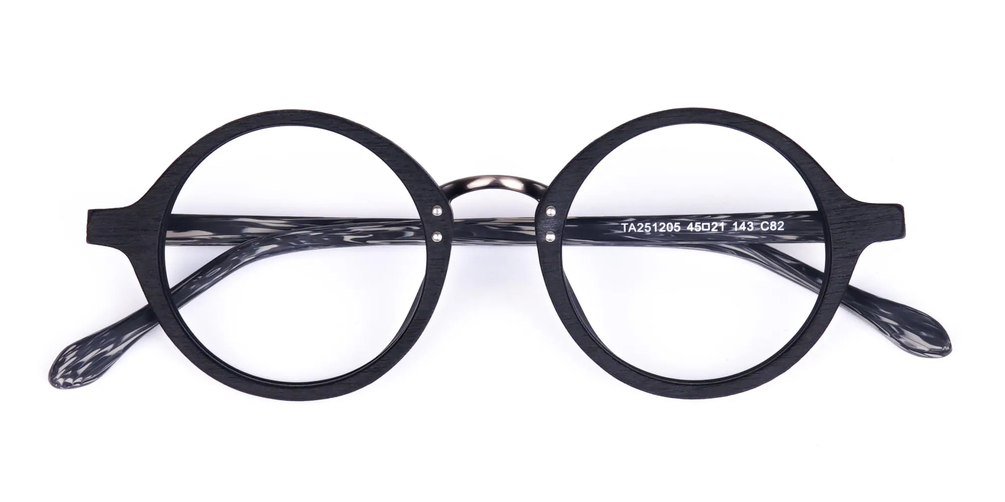 Black-Round-Full-Rim-Wooden-Glasses-2