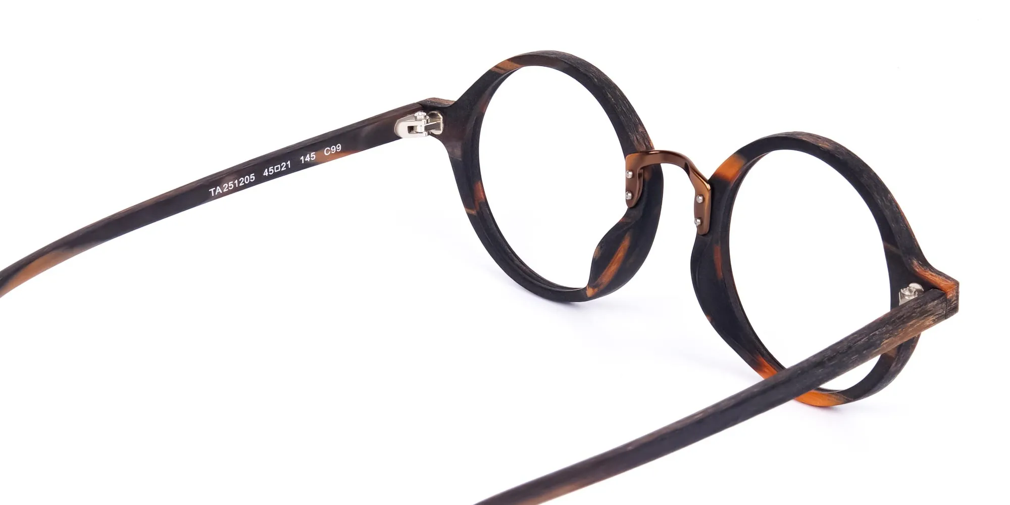 Tortoise Round Full Rim Wooden Glasses -2
