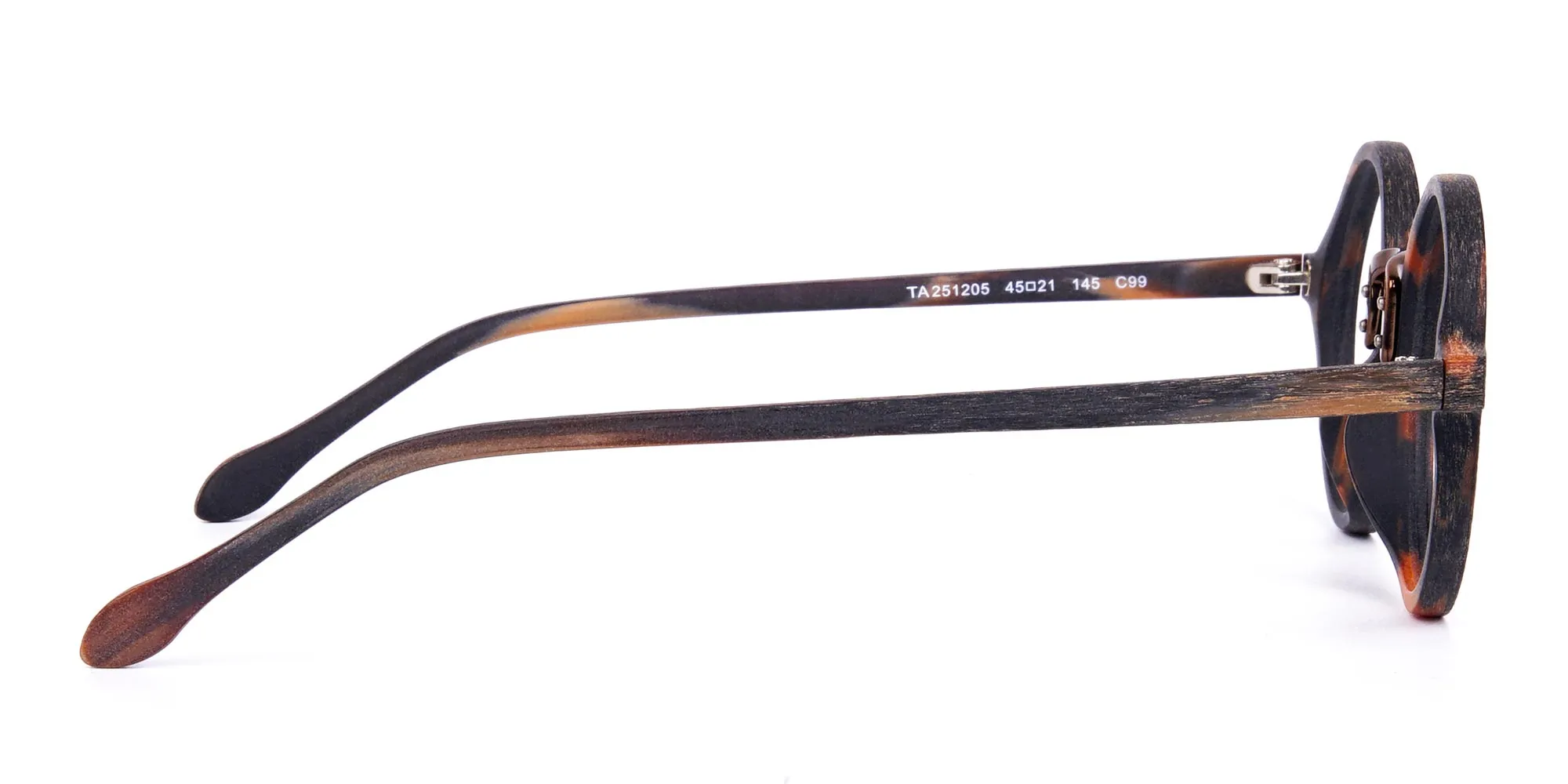 Tortoise Round Full Rim Wooden Glasses -2