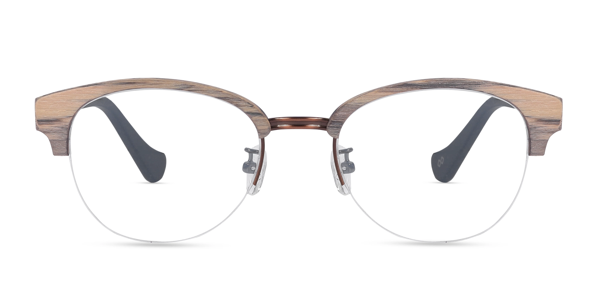 Round Copper Brown Wooden Glasses 1 Round Copper Brown Wooden Glasses 1