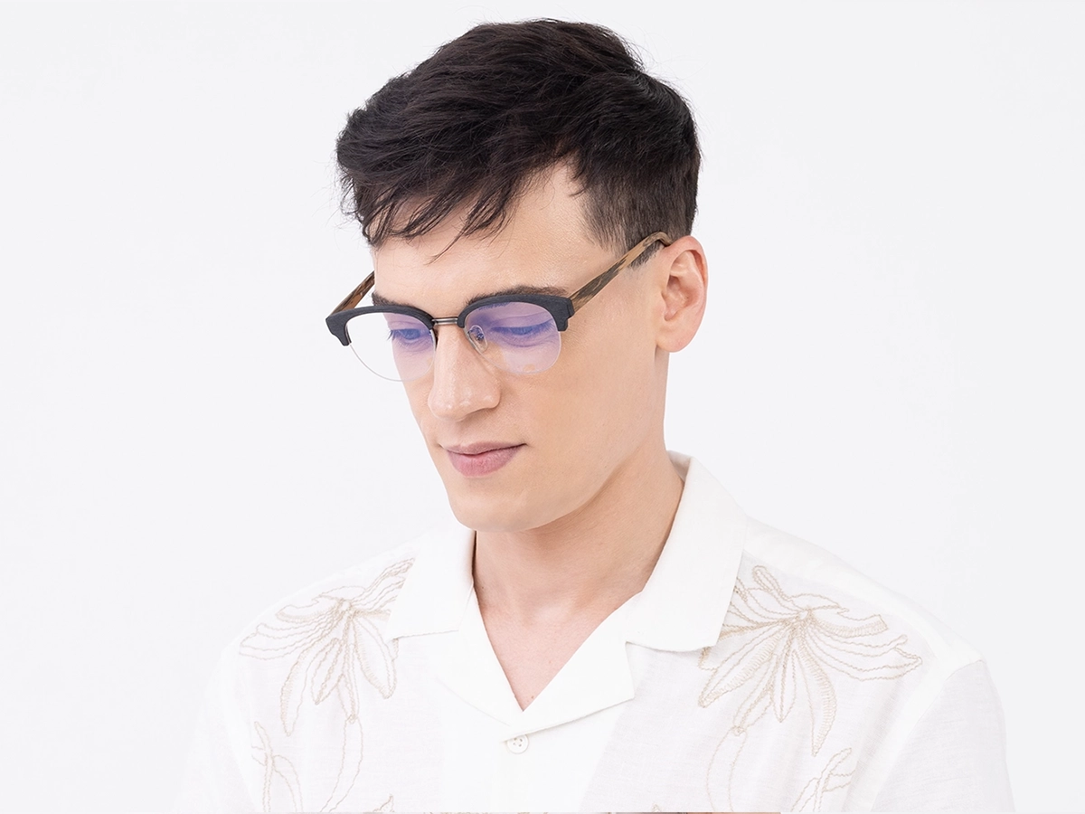 Round Wooden Frame Eyeglasses 43