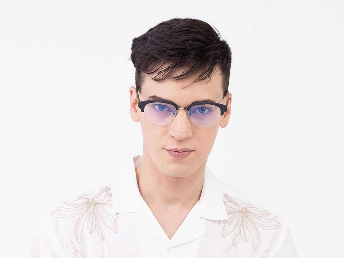 Round Wooden Frame Eyeglasses 41