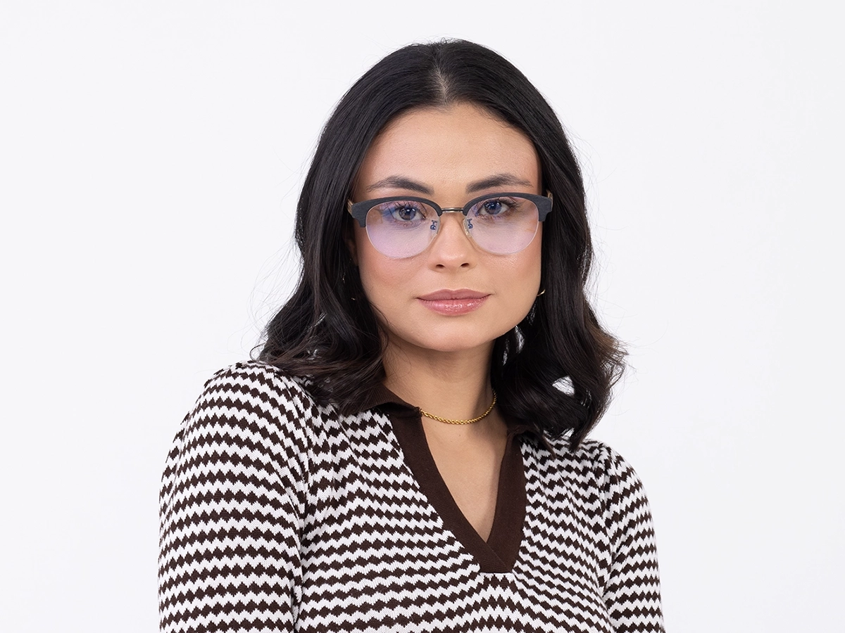 Round Wooden Frame Eyeglasses 51