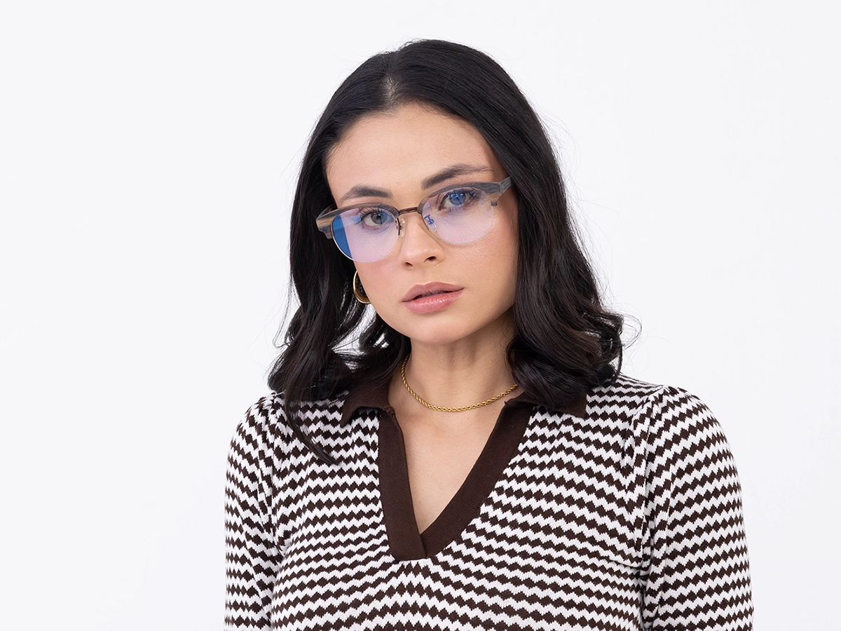 Round Wooden Tortoise Glasses 51