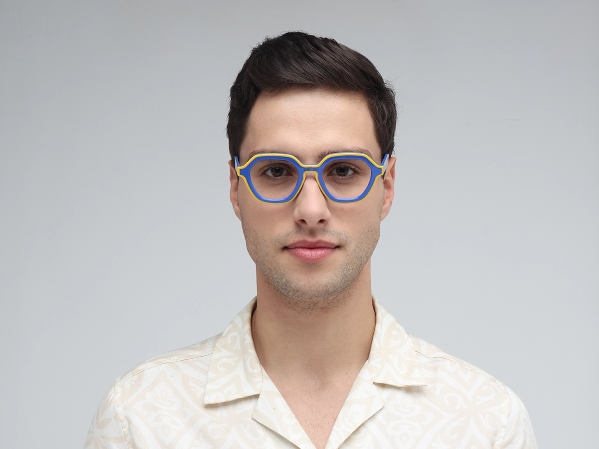 Blue Hexagonal Glasses-41