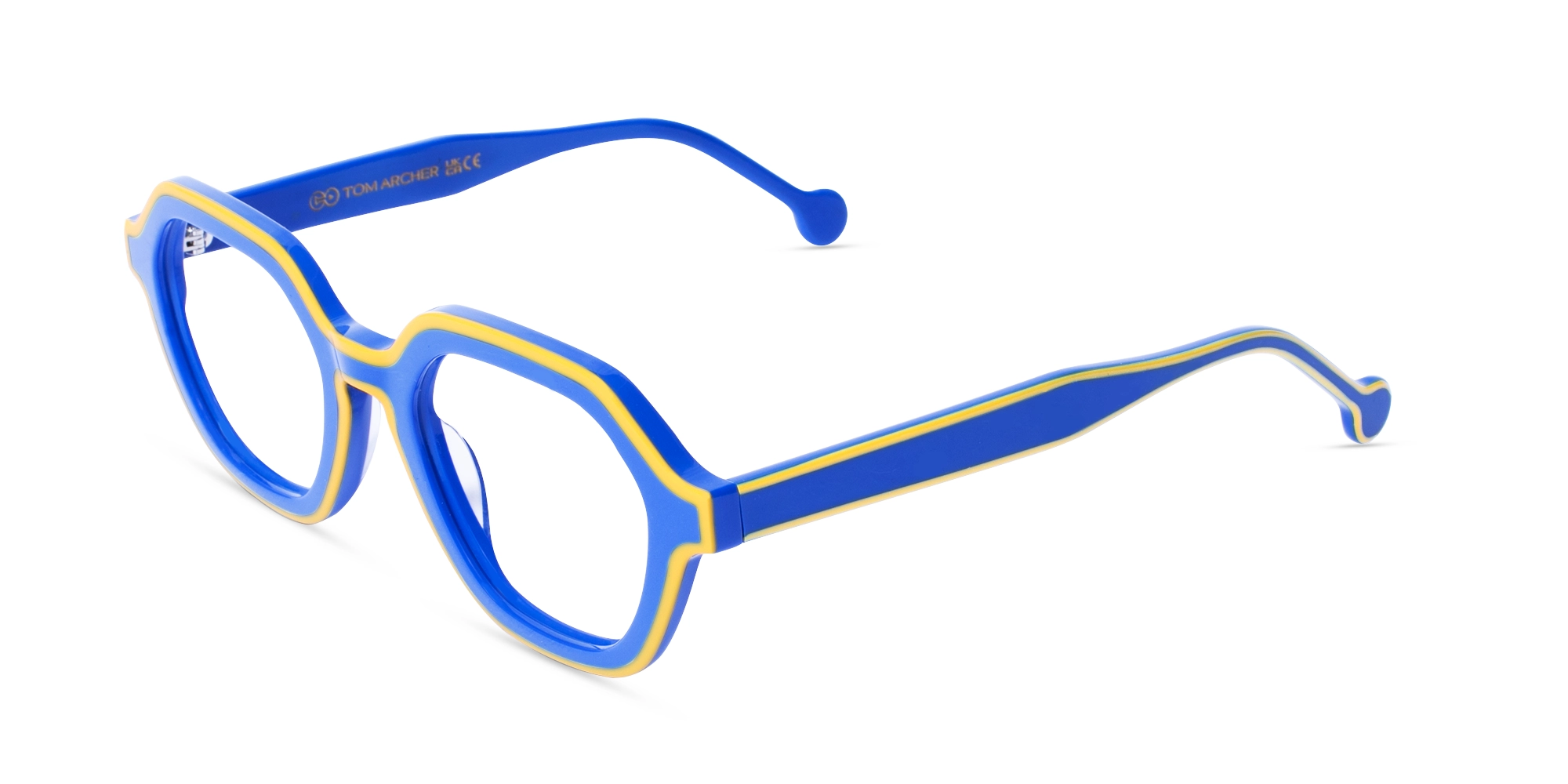 Blue Hexagonal Glasses-3