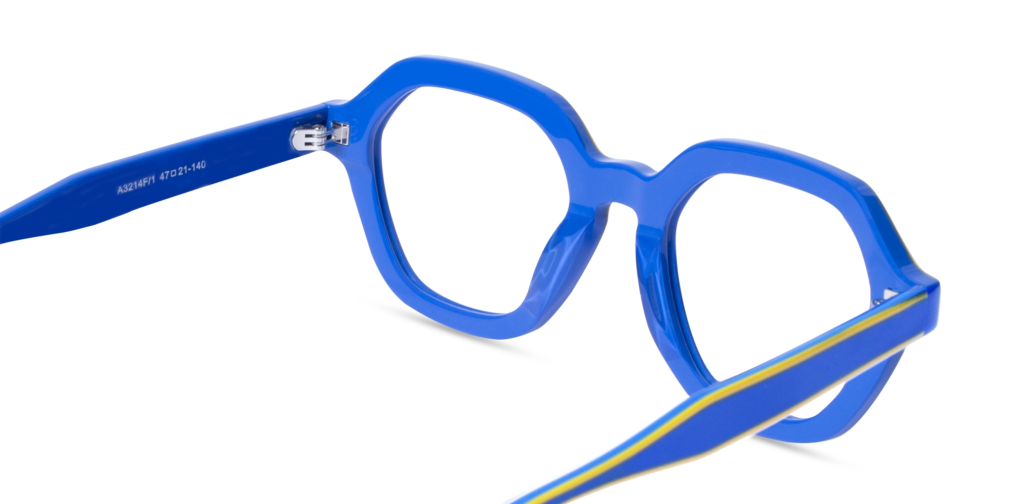 Blue Hexagonal Glasses-5