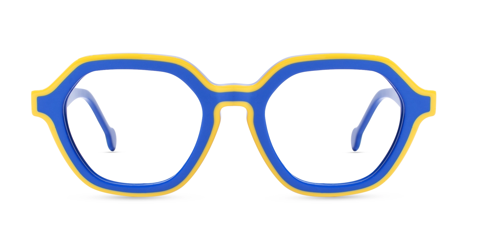 Blue Hexagonal Glasses-1 Blue Hexagonal Glasses-1