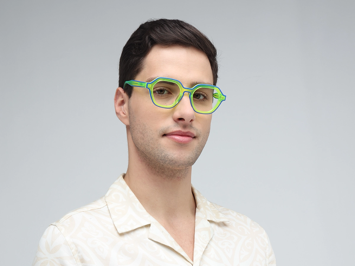 Green Hexagonal Unisex Glasses-43