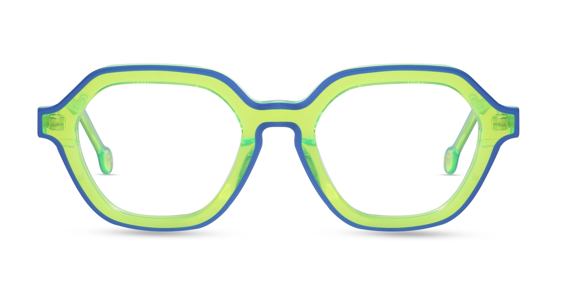 Green Hexagonal Unisex Glasses-1