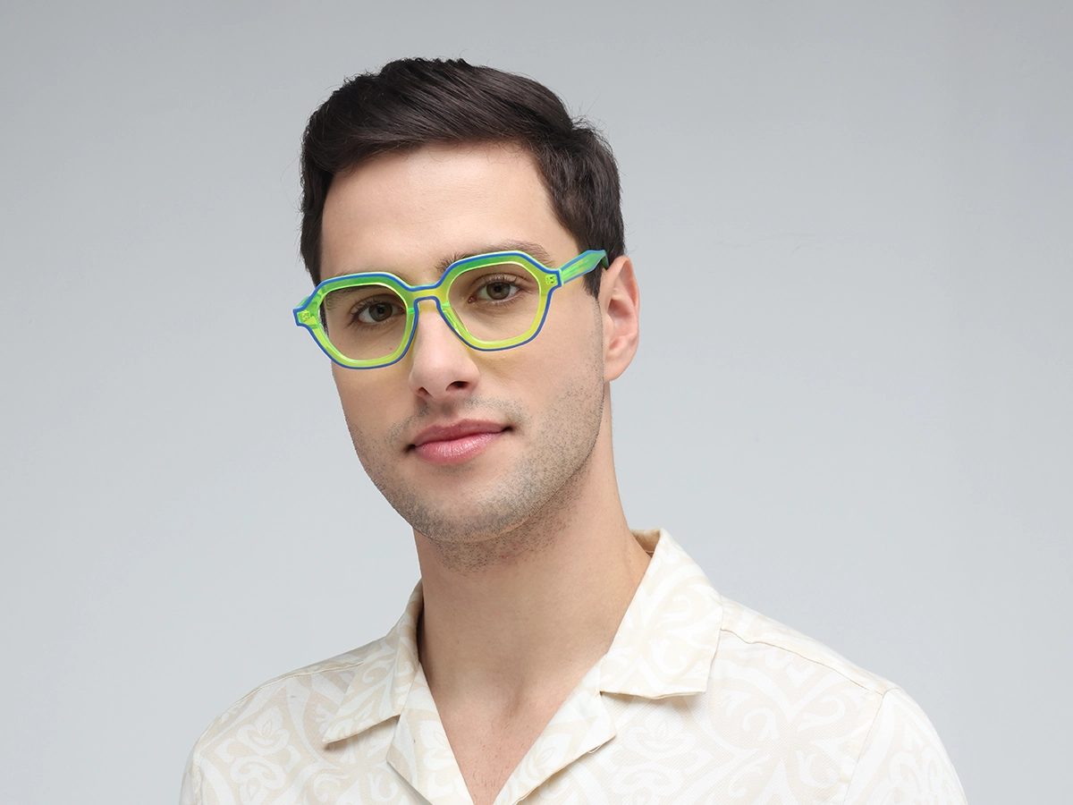Green Hexagonal Unisex Glasses-42