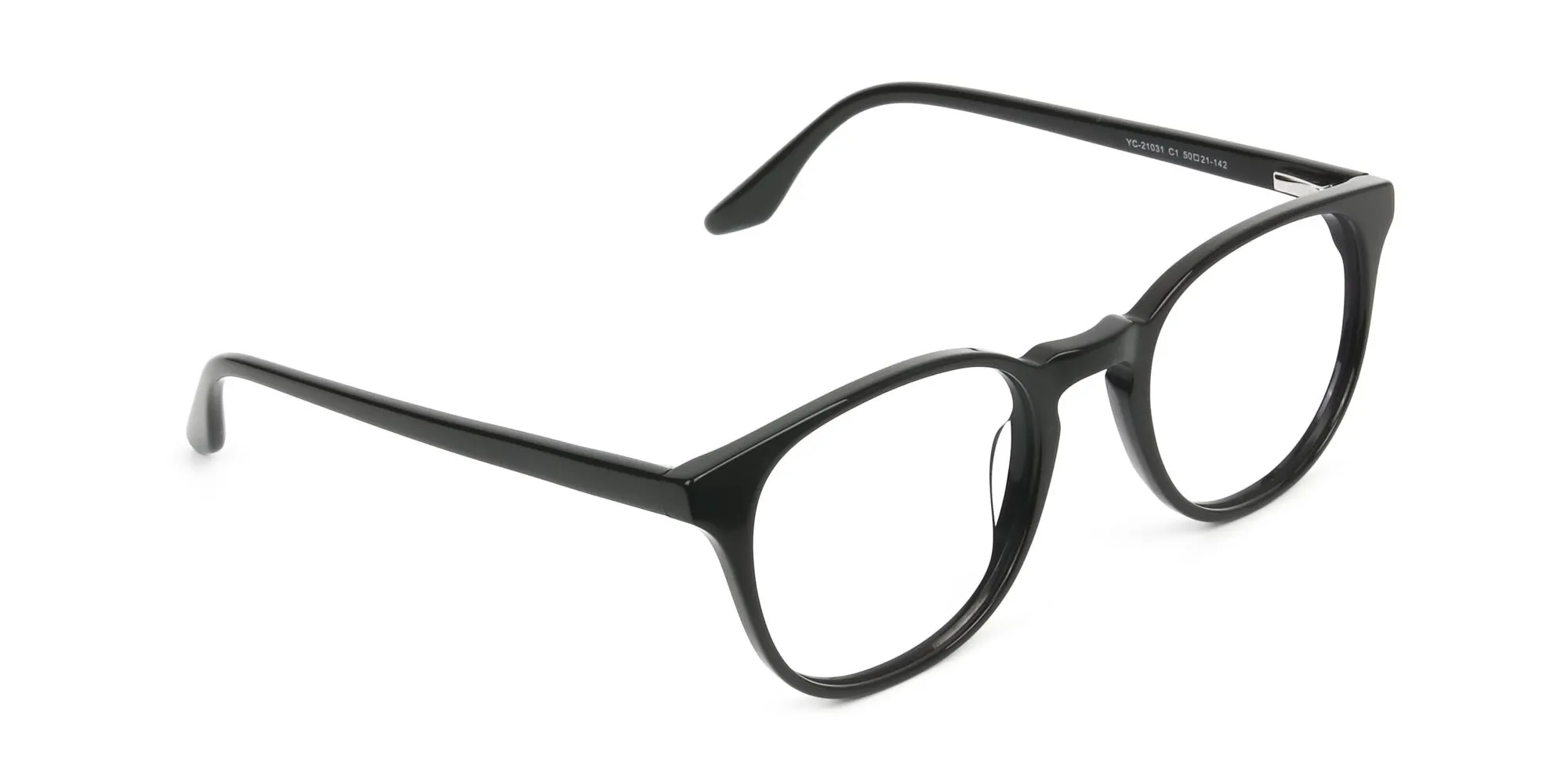 Black Square Style Glasses in Thin Frame - 2
