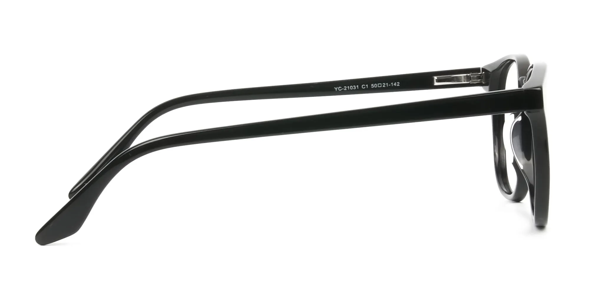 Black Square Style Glasses in Thin Frame - 2