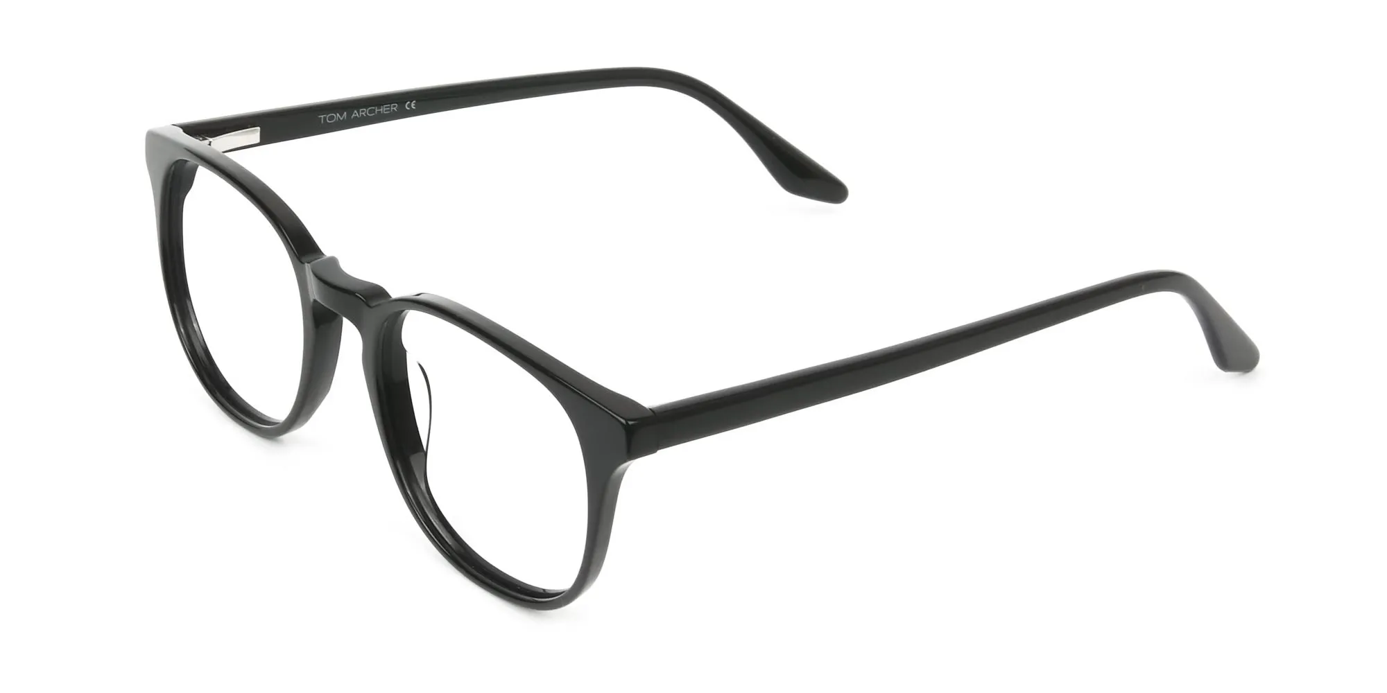 Black Square Style Glasses in Thin Frame - 2