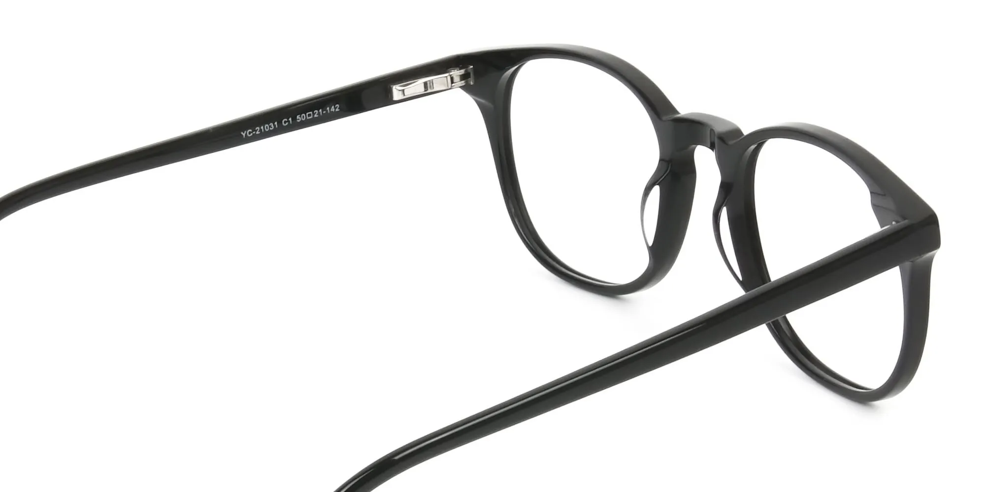 Black Square Style Glasses in Thin Frame - 2