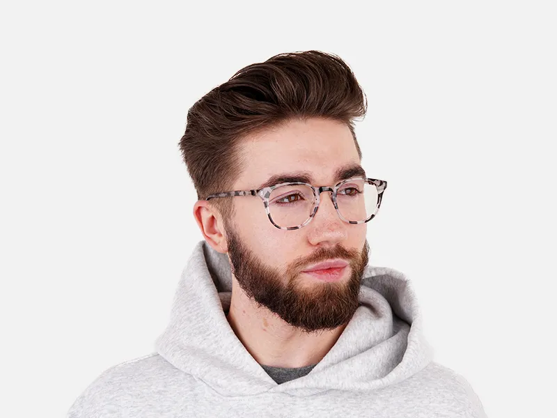 Marble Grey Glasses Frames in Square - 2