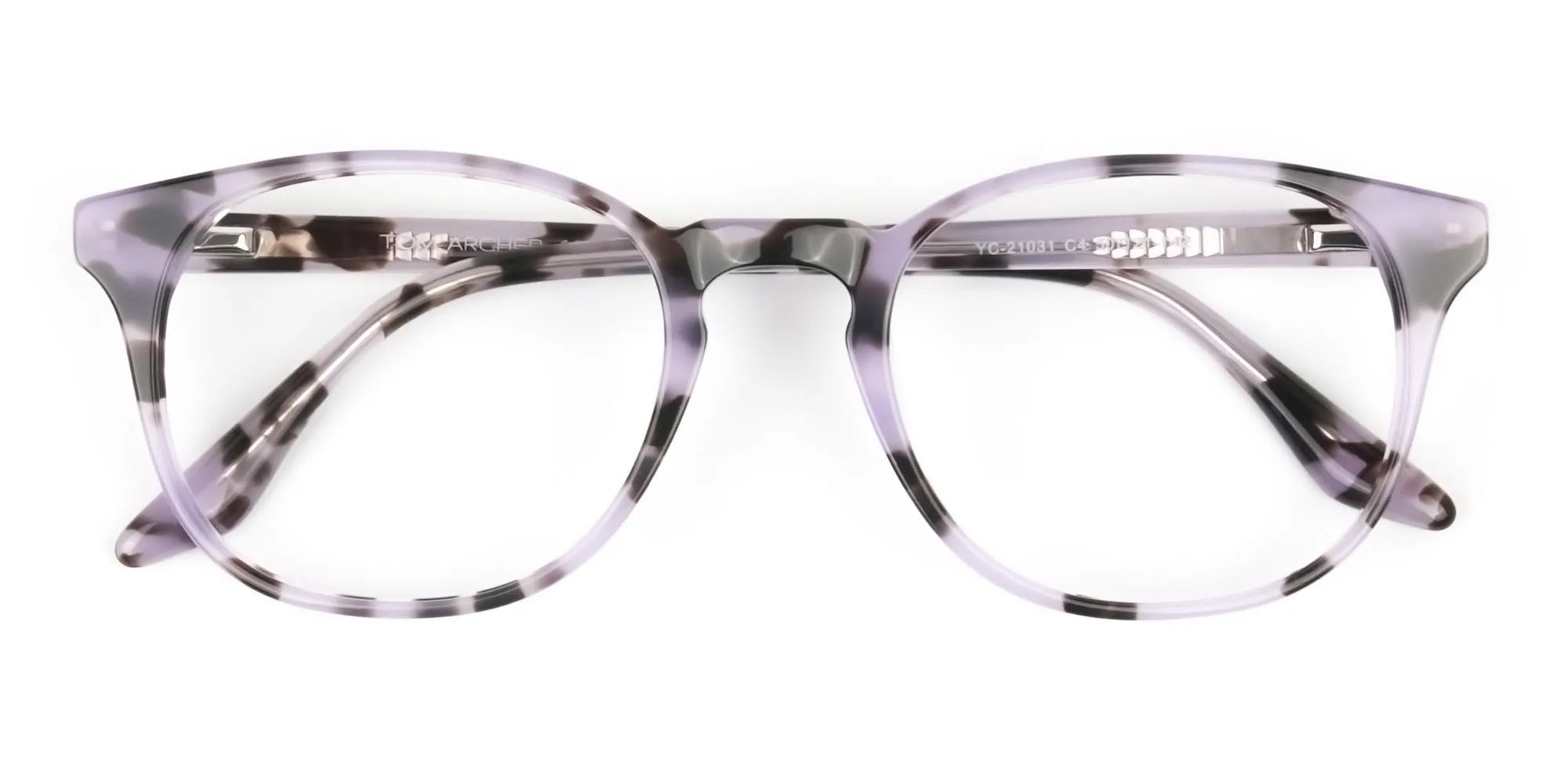 Keyhole Pastel Purple Tortoise Glasses in Square - 2