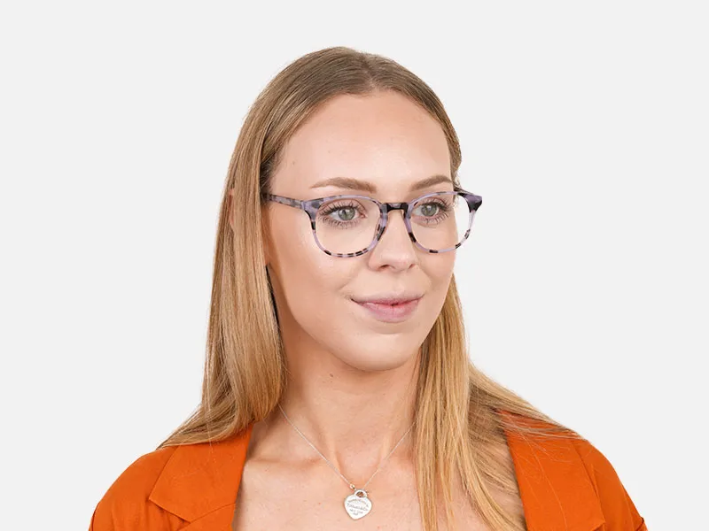 Keyhole Pastel Purple Tortoise Glasses in Square - 2